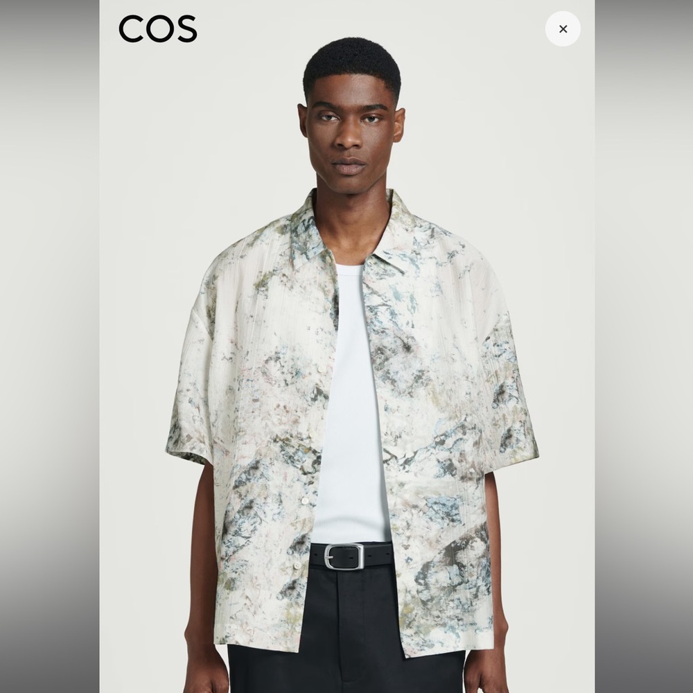 COS oversized marble print shirt
